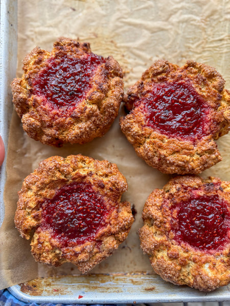 Raspberry Rhubarb Ginger Jam Scone
