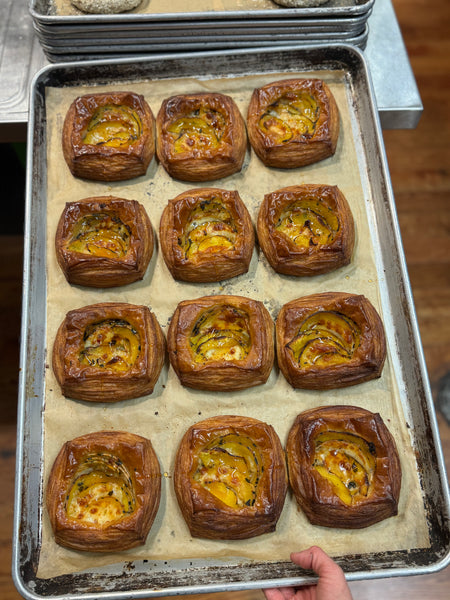 Seasonal Savory Danish - Delicata Squash, Cheese & Hot Honey